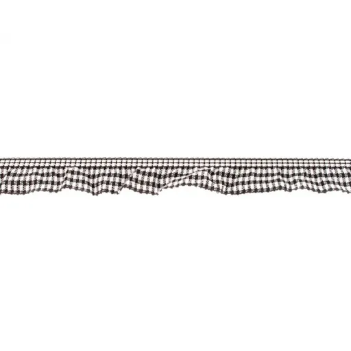 Elastisches Karorüschenband Schwarz, Meterware im Ausschnitt