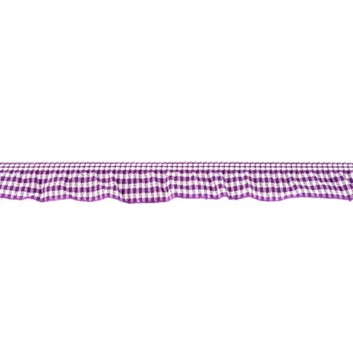 Elastisches Karorüschenband Lila, Meterware im Ausschnitt