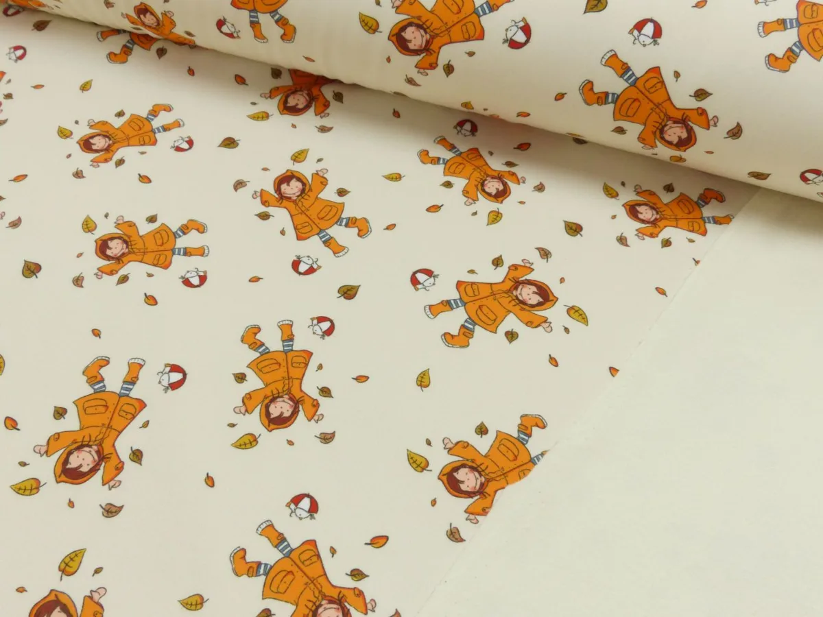 Softshell in Vanille, Meterware im Detail