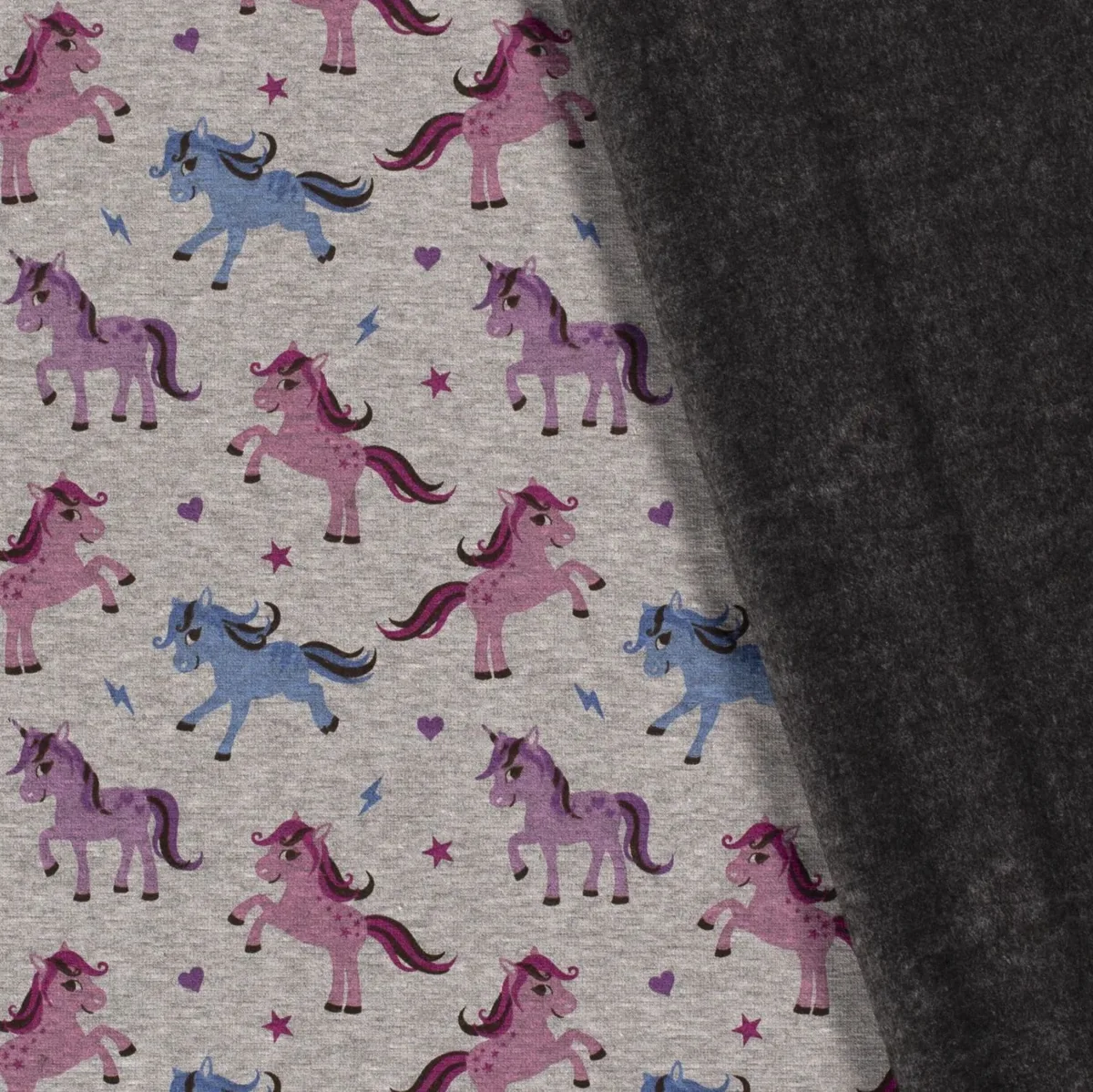 Alpenfleece Meliert in Grau, Meterware im Detail