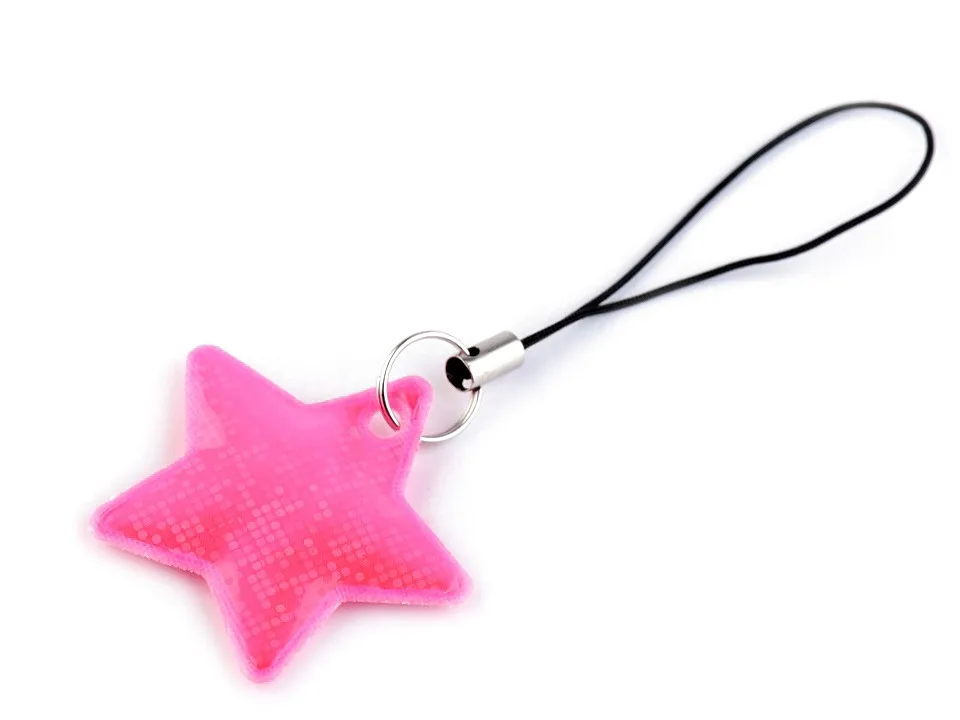 Reflektierender Aufhänger Stern Neon in Pink, Produktansicht