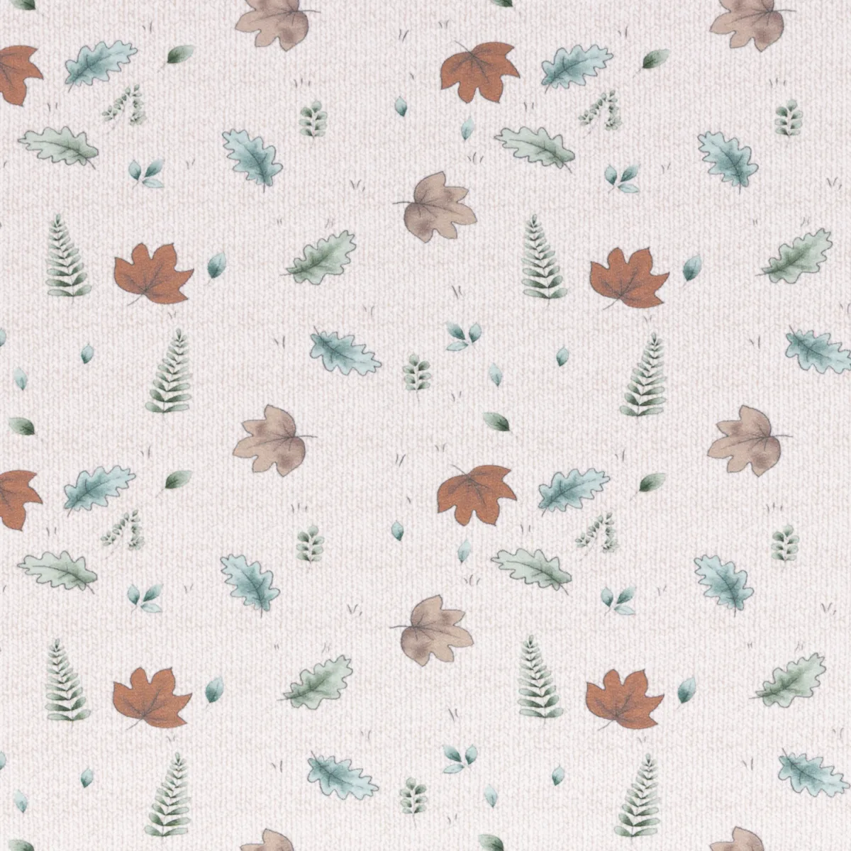 Sommersweat French Terry Blätter in Beige, Meterware im Detail