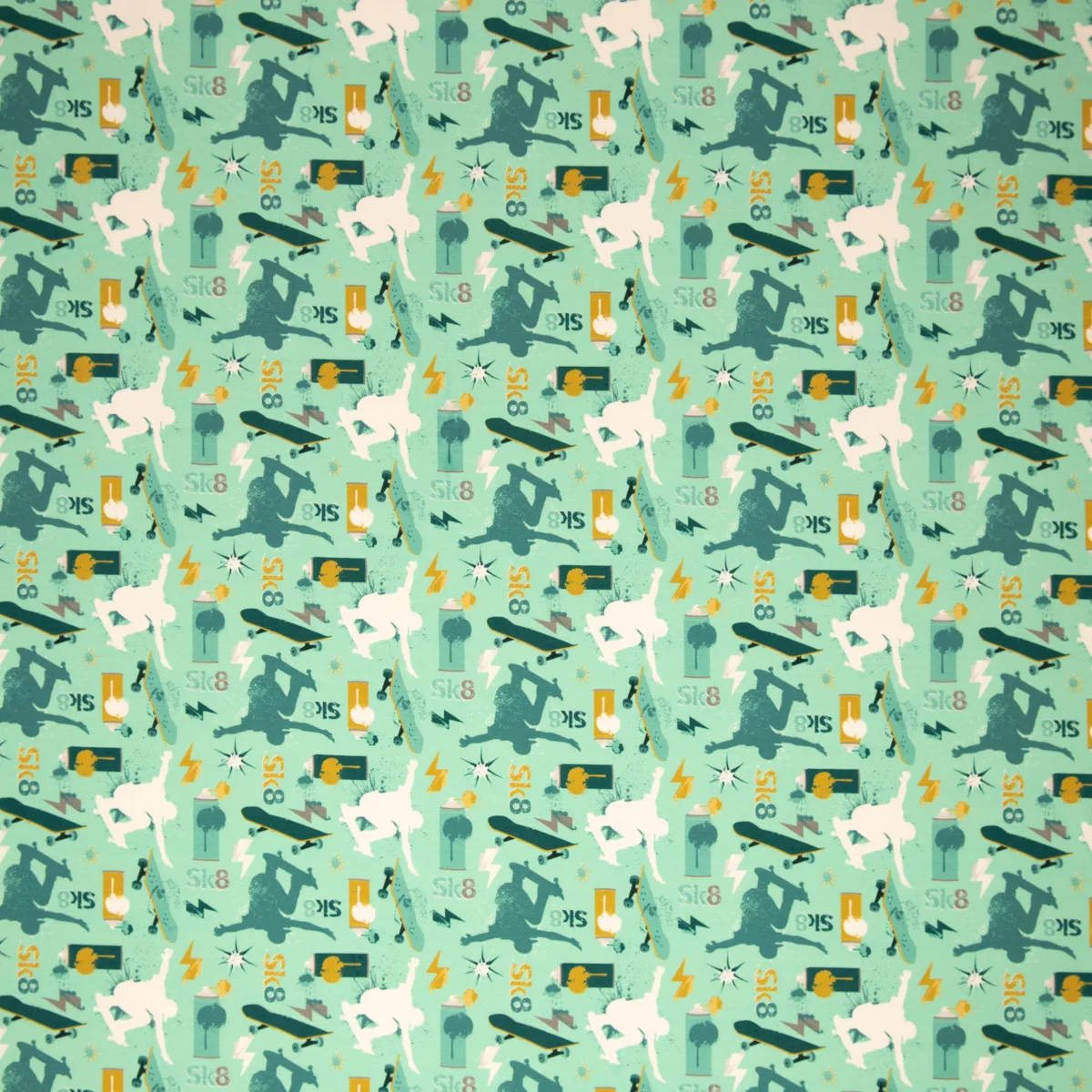 Sommersweat French Terry in Grün, Meterware im Detail