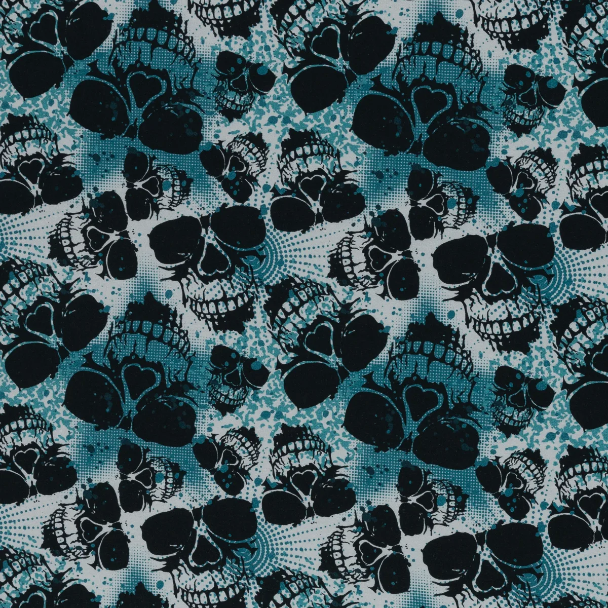 Sommersweat French Terry in Petrol/Grau, Meterware im Detail