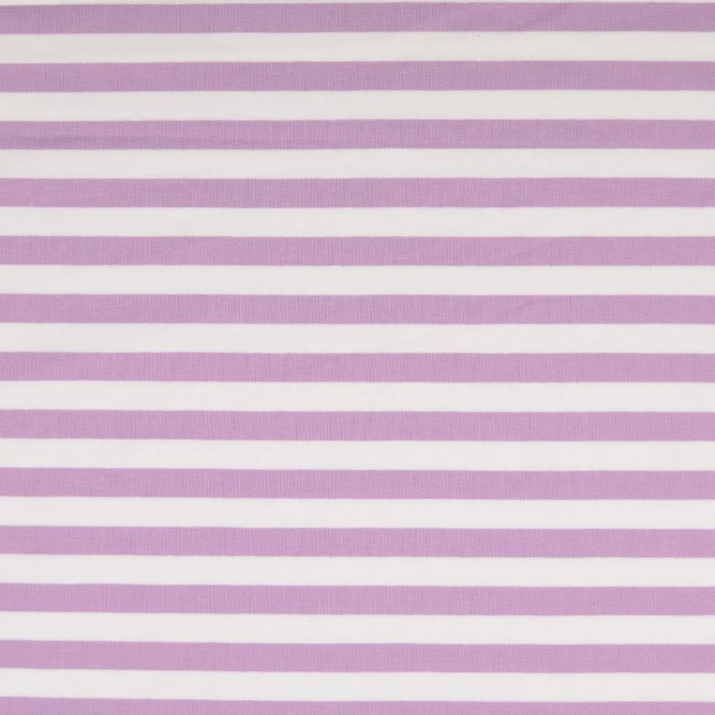 Sommersweat French Terry Streifen in Flieder/Weiß, Meterware im Detail