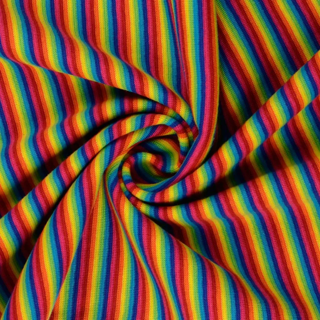 Bündchen Feinripp in Bunt, Stoff im Detail