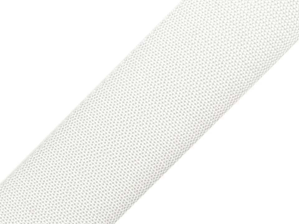 Gurtband Uni in Weiß, 40 mm breit, Meterware im Ausschnitt
