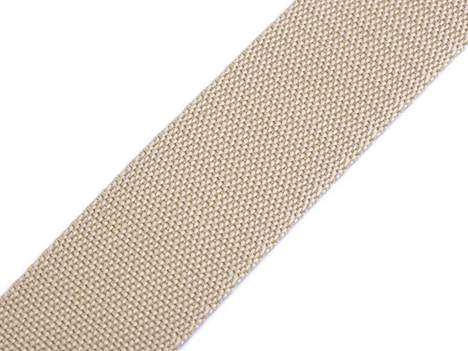 Gurtband Uni in Beige, 40 mm breit, Meterware im Ausschnitt