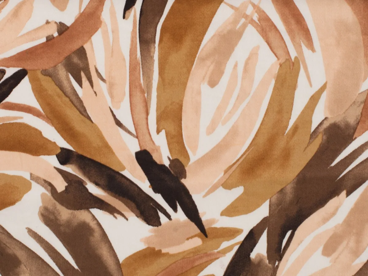 Satin in Terracotta/Erdtöne, Meterware im Detail