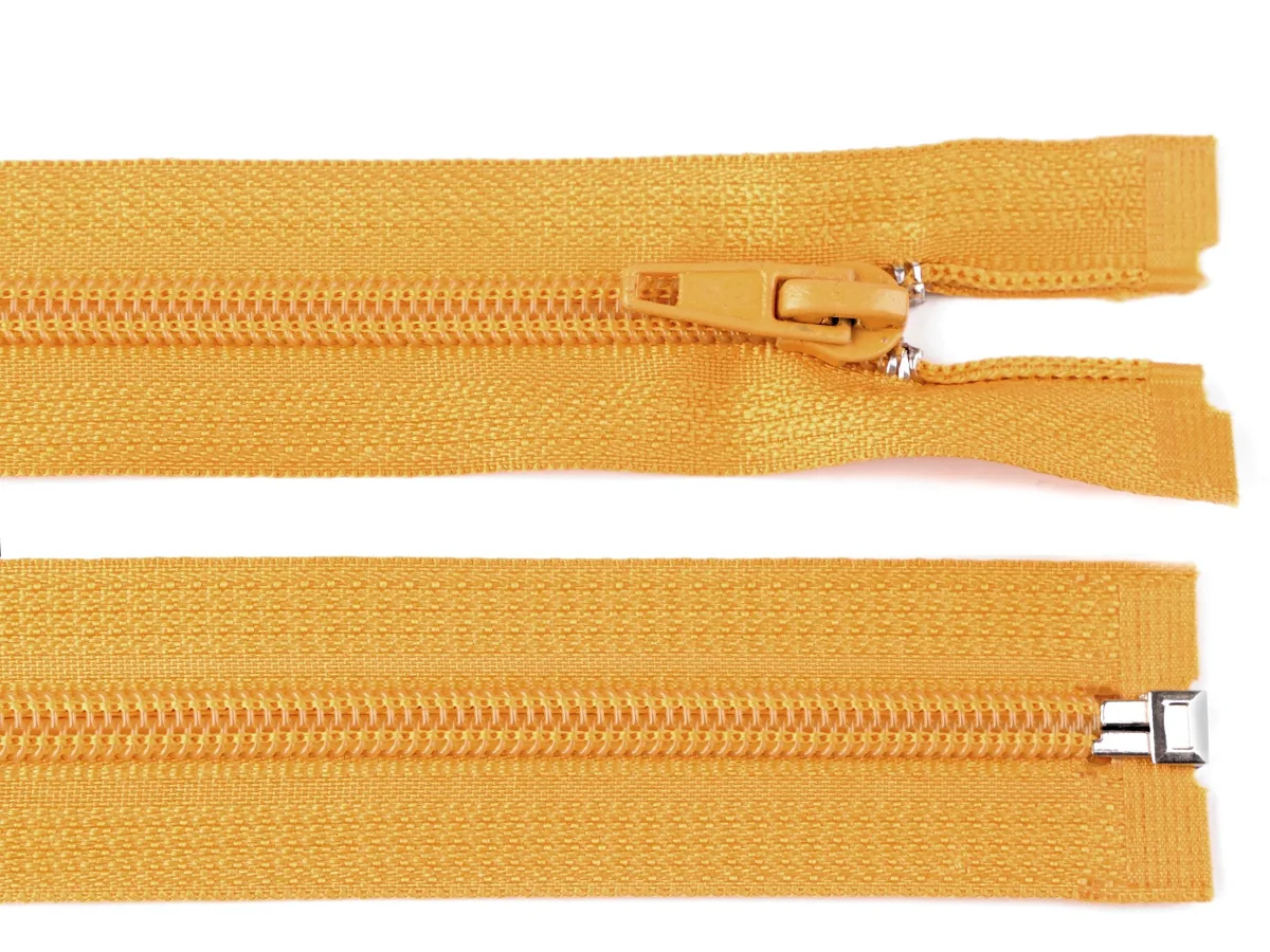 Reißverschluss teilbar 55 cm in Senf, Spirale 5 mm