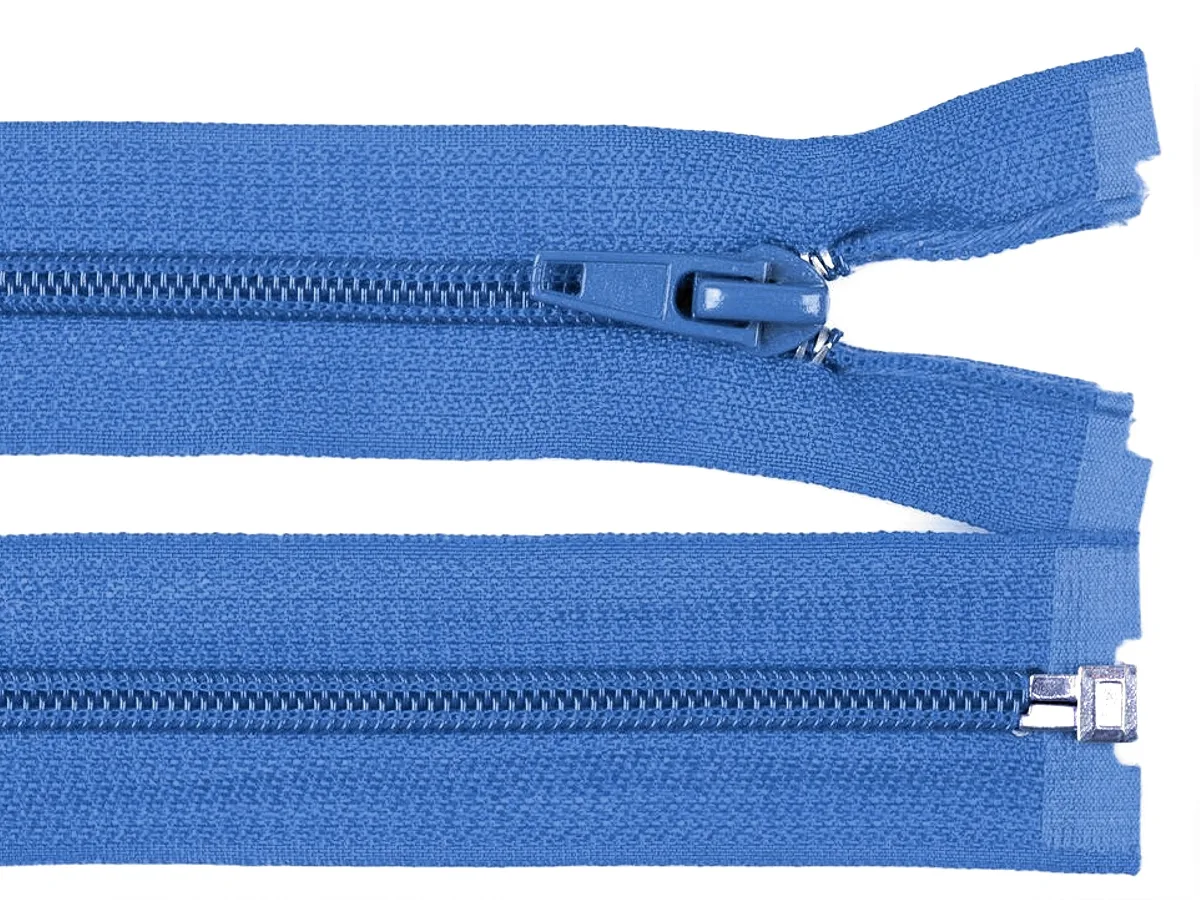 Reißverschluss teilbar 65 cm in Blau, Spirale 5 mm