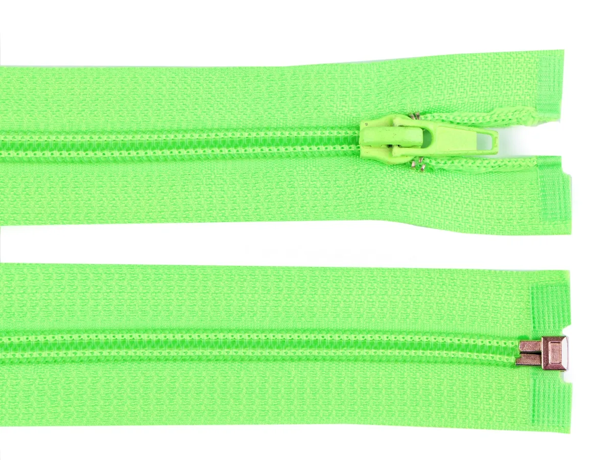 Reißverschluss teilbar 55 cm in Neongrün, Spirale 5 mm