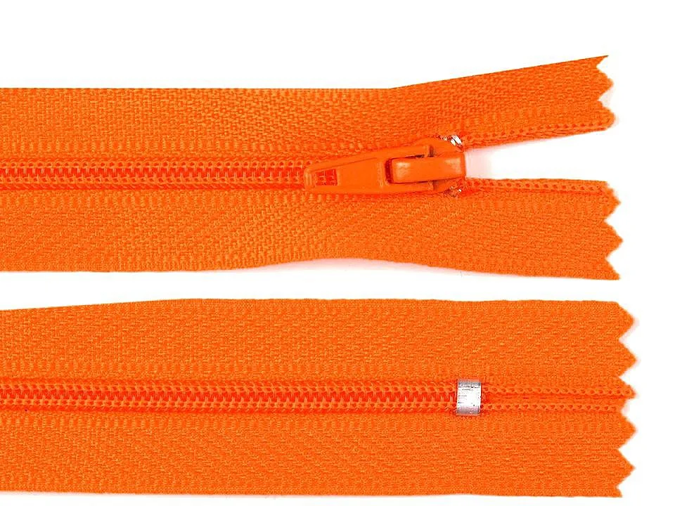 Reißverschluss nicht teilbar 18 cm in Orange, Spirale 3 mm