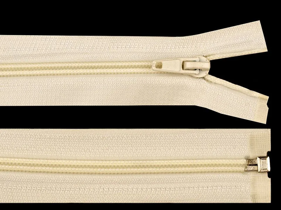 Reißverschluss teilbar 75 cm in Creme, Spirale 5 mm