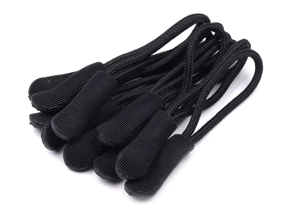 Zipper Schlaufe/ Reißverschlussanhänger Schwarz, Nahaufnahme
