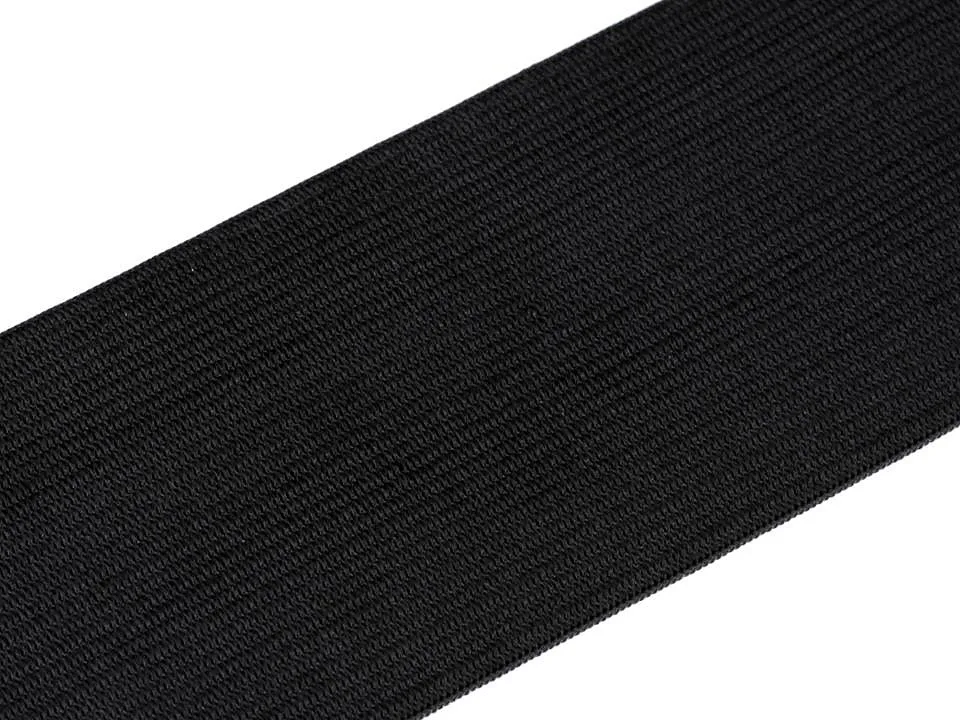 Gummiband schwarz, Meterware im Ausschnitt