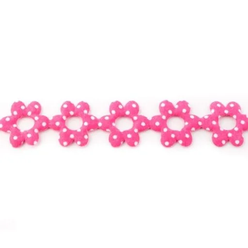 Blumenborte in Pink, Meterware im Ausschnitt