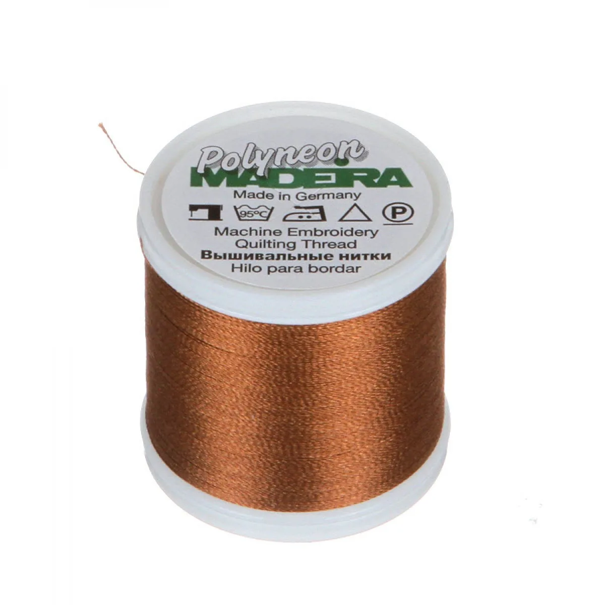 Spule Madeira Polyneon Stickgarn in Cognac, Farbcode 1657