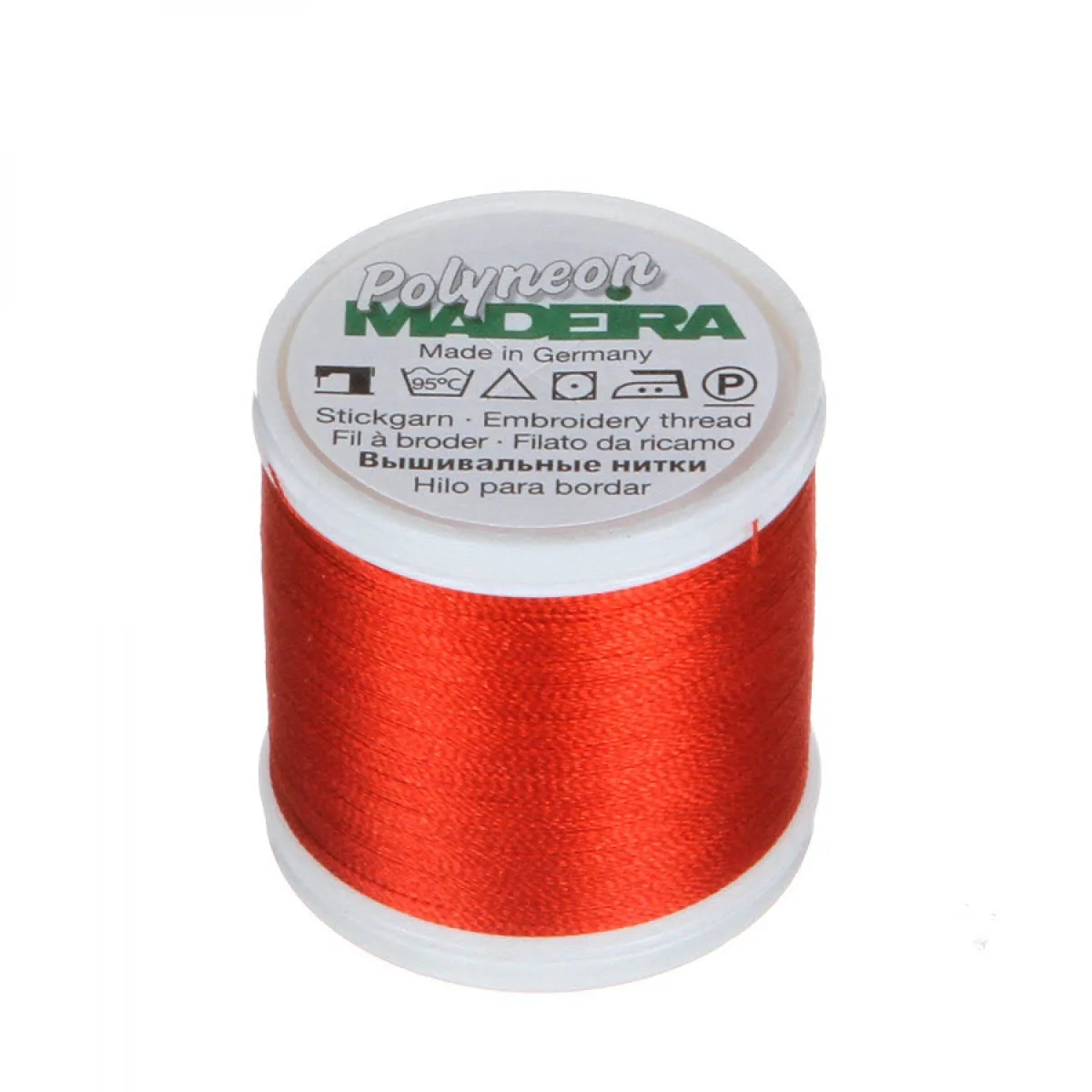Spule Madeira Polyneon Stickgarn in Tomatenrot, Farbcode 1821