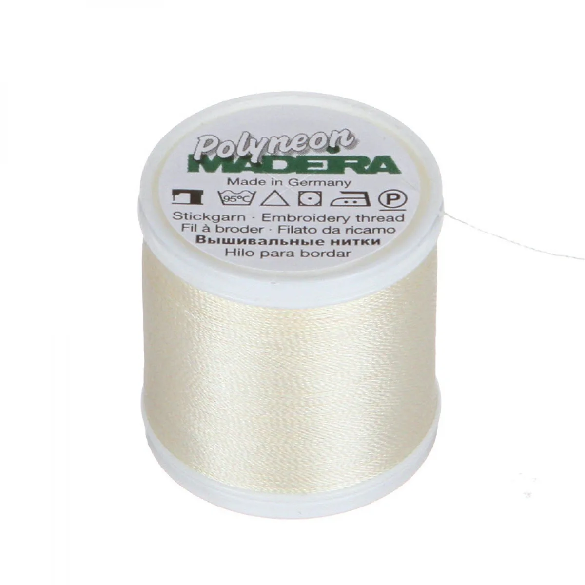 Spule Madeira Polyneon Stickgarn in Creme, Farbcode 1949