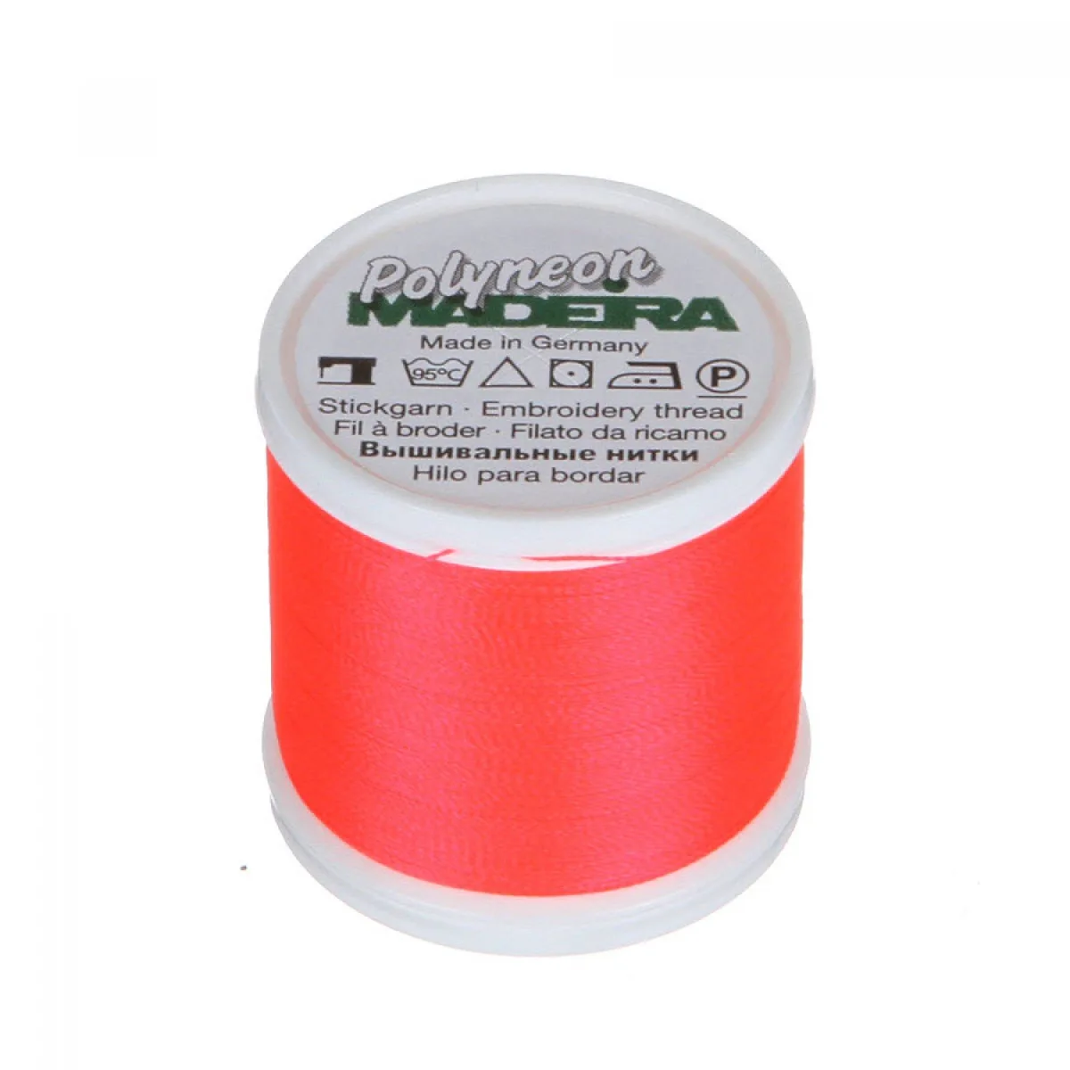 Spule Madeira Polyneon Stickgarn in Neon Flame, Farbcode 1907