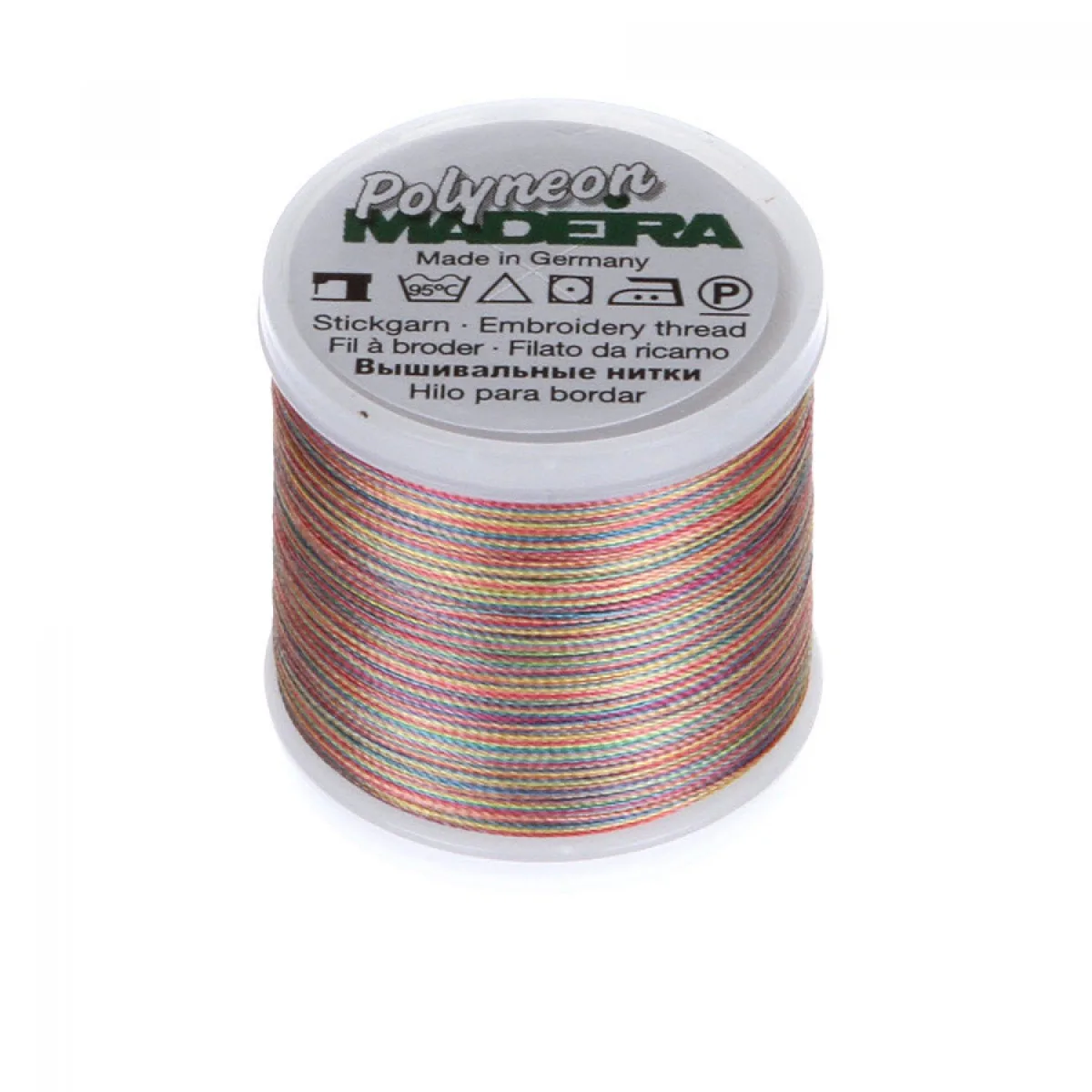 Spule Madeira Polyneon Multicolor Torrid, bunt mit Altrosa, Grau und Beige