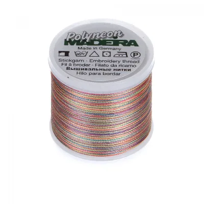 Spule Madeira Polyneon Multicolor Torrid, bunt mit Altrosa, Grau und Beige