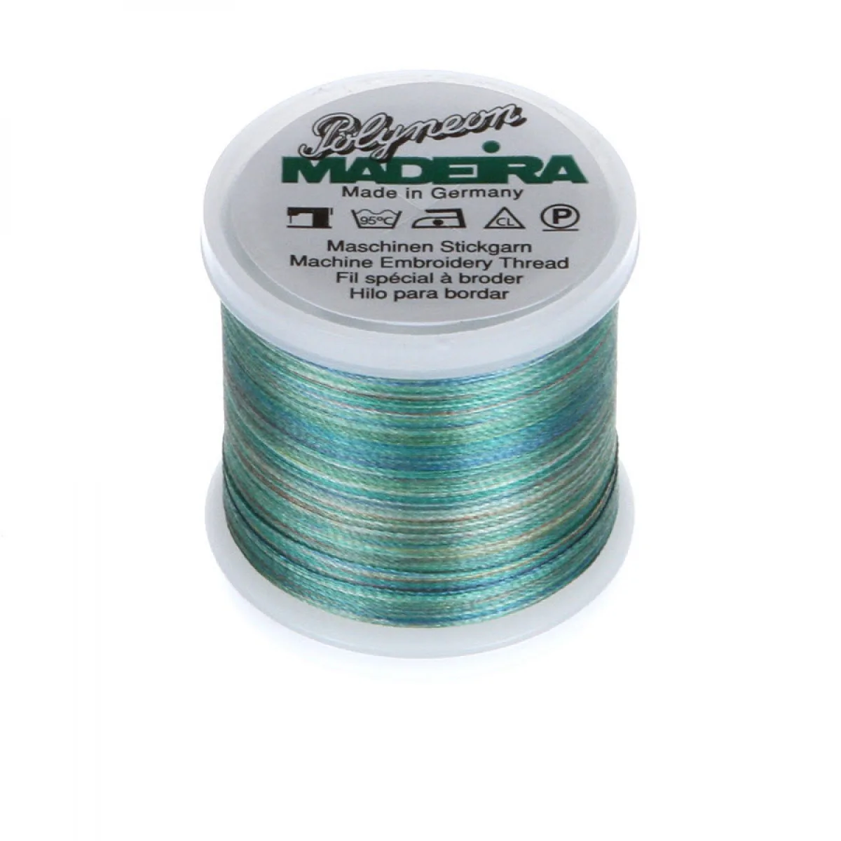 Spule Madeira Polyneon Multicolor Jungle, bunt mit Türkis, Petrol und Mint