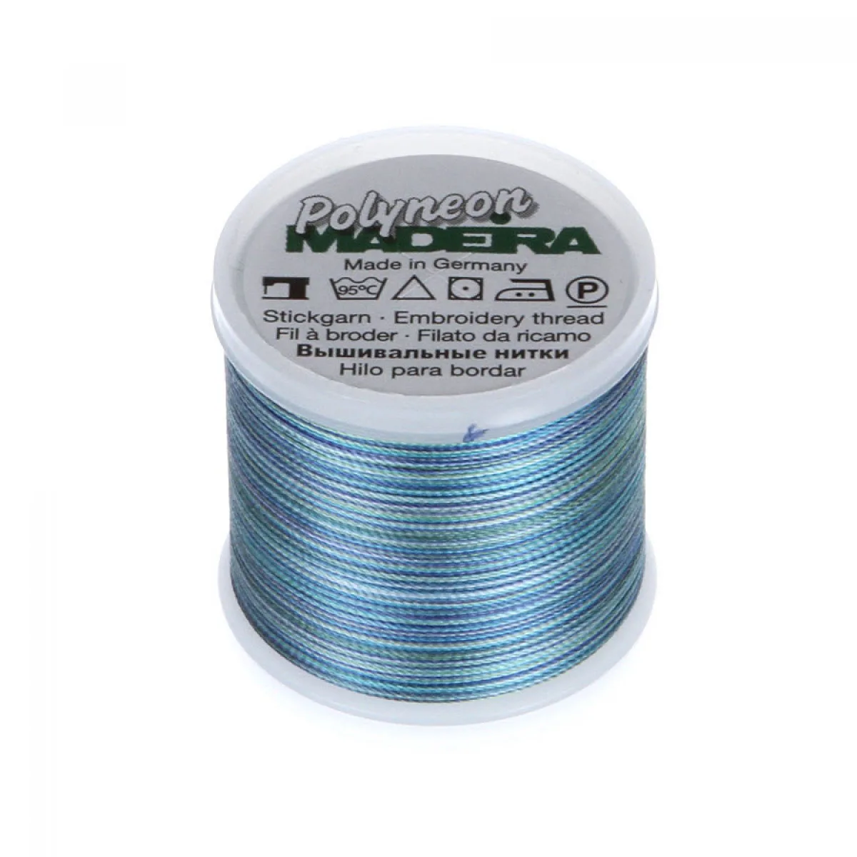 Spule Madeira Polyneon Multicolor Ocean, bunt mit Hellblau, Azur und Dunkelblau