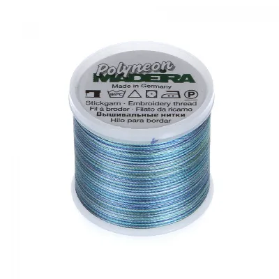Spule Madeira Polyneon Multicolor Ocean, bunt mit Hellblau, Azur und Dunkelblau