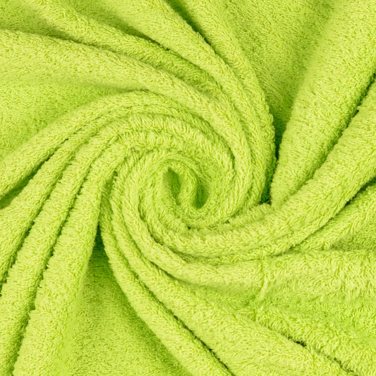 Frottee in Lindgrün, Meterware im Detail
