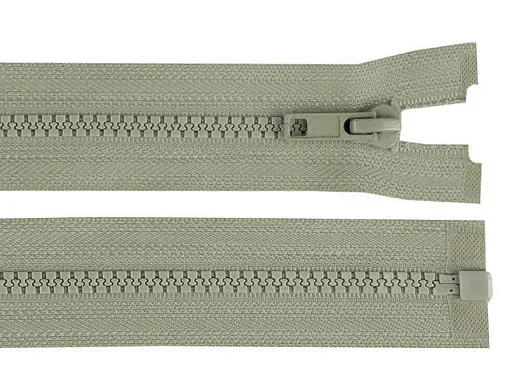 Reißverschluss teilbar 80 cm in Beigegrau, Krampe 5 mm