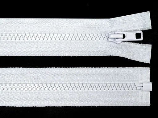 Reißverschluss teilbar 80 cm in Weiß, Krampe 5 mm