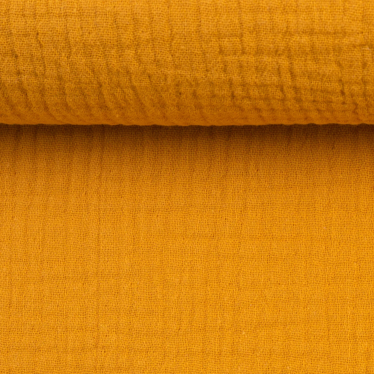 Musselin in Senf, Meterware im Detail