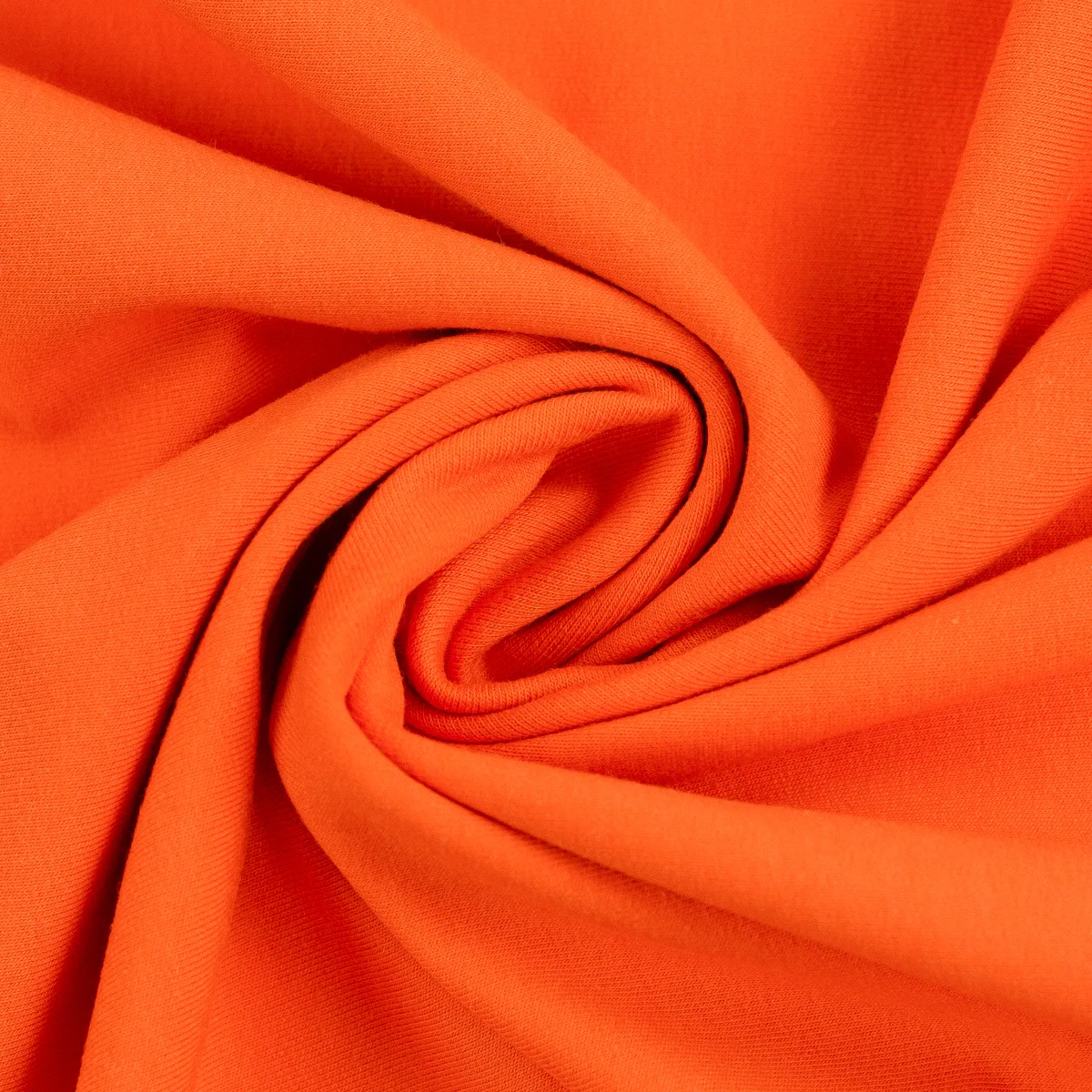 Baumwolljersey Vanessa Uni in Orange 424, glatte Maschenware in Nahaufnahme