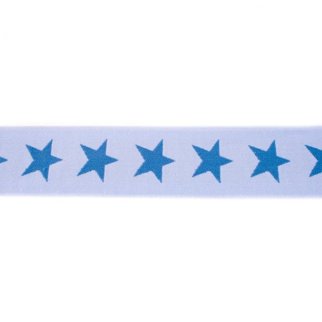 Gummiband Hellblau mit Blauen, Meterware im Ausschnitt
