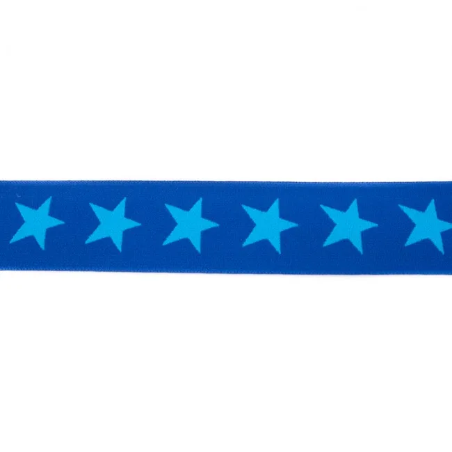 Gummiband Dunkelblau mit Azur, Meterware im Ausschnitt