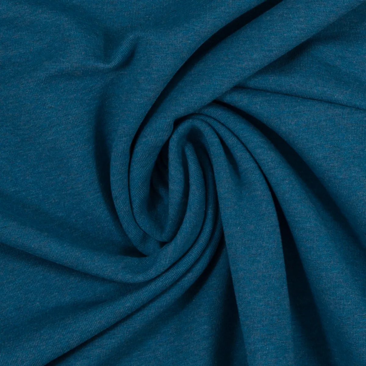 Baumwolljersey in Petrol, Meterware im Detail