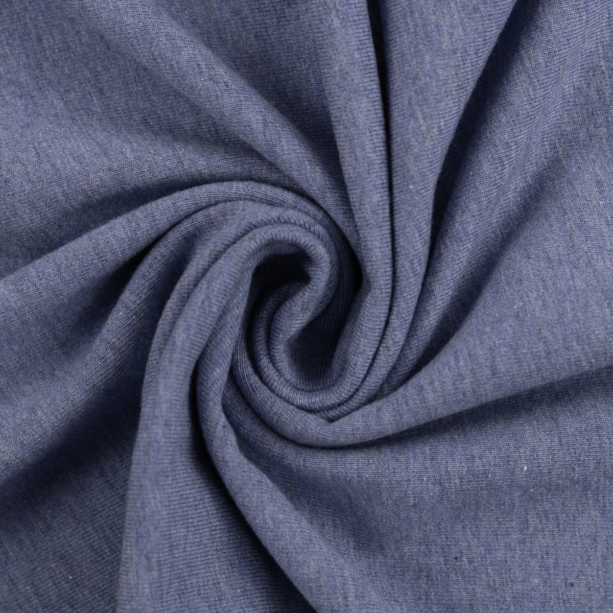Baumwolljersey in Blau, Meterware im Detail