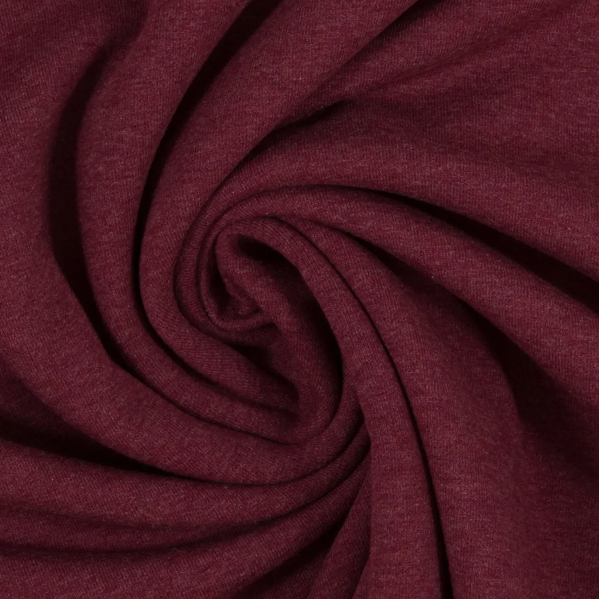 Baumwolljersey in Bordeaux, Meterware im Detail