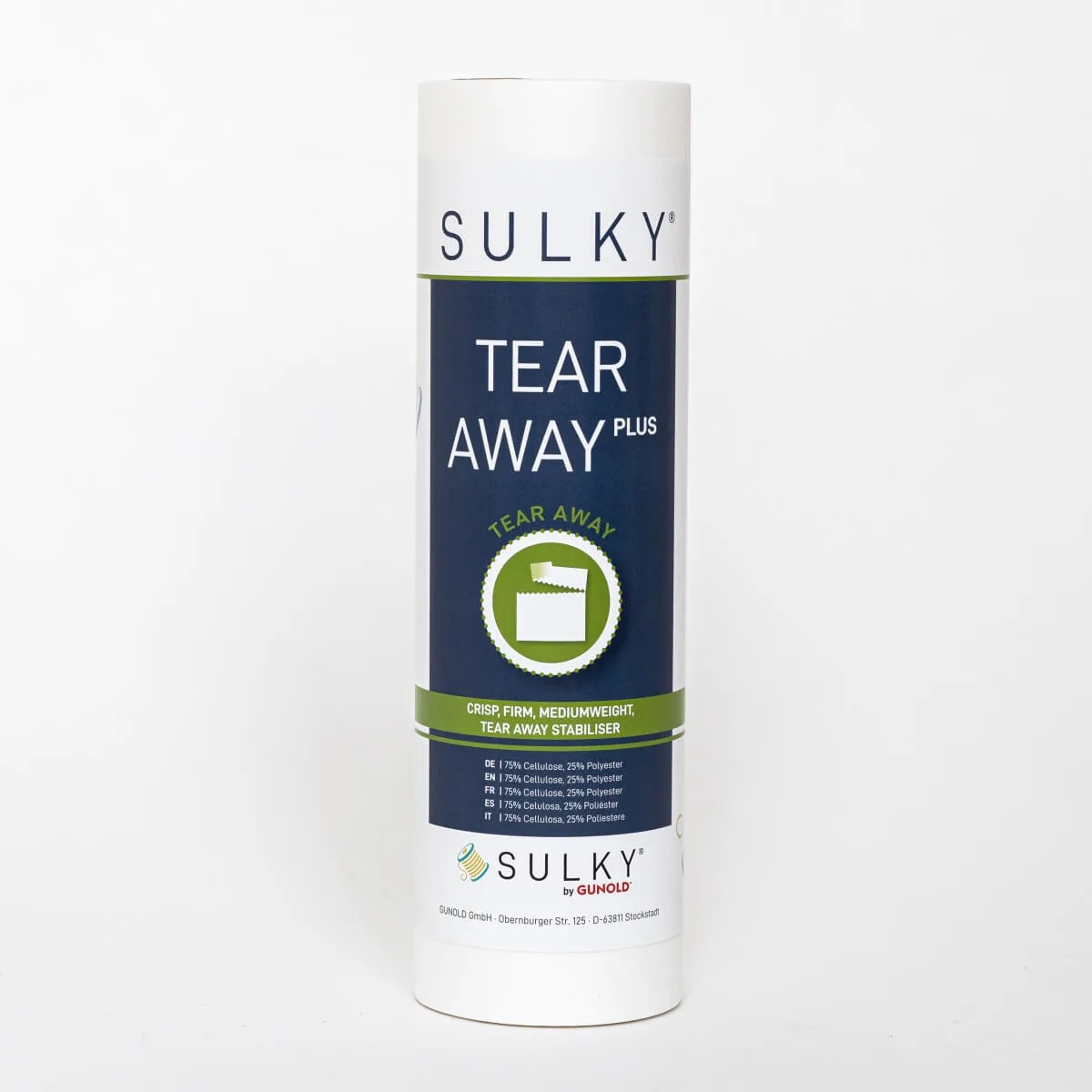 Sulky Tear Away Plus Ausreißvlies 25 cm × 10 m in Weiß