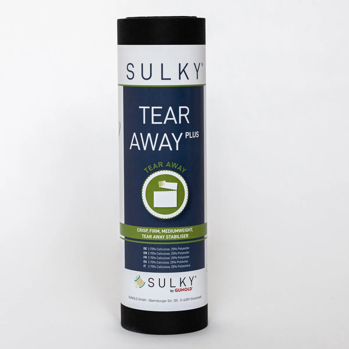 Sulky Tear Away Plus Ausreißvlies 25 cm × 10 m in Schwarz