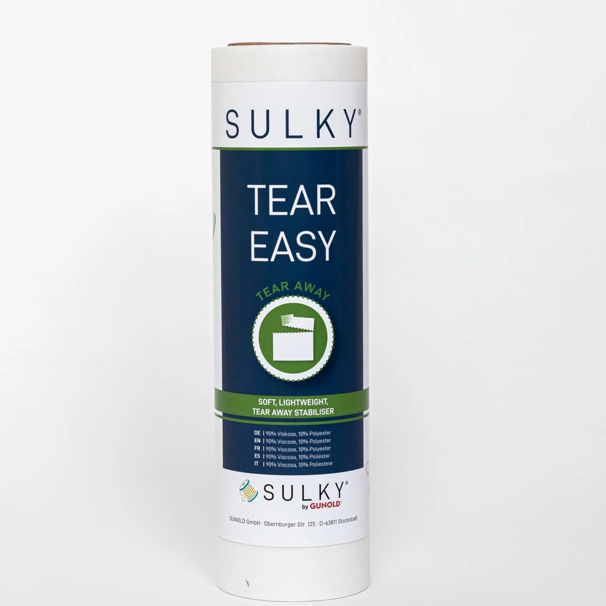 Sulky Tear Easy Ausreißvlies 25 cm × 10 m in Weiß