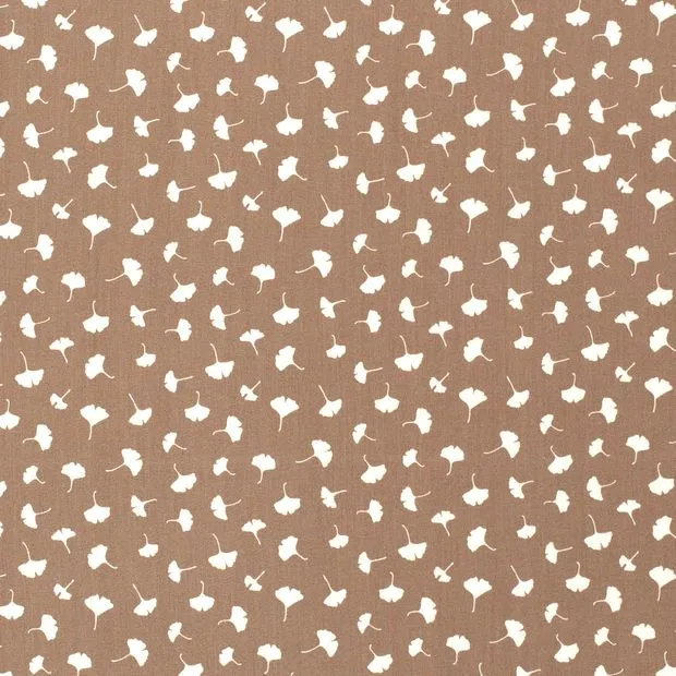 Baumwollwebware Popeline in Taupe, Meterware im Detail