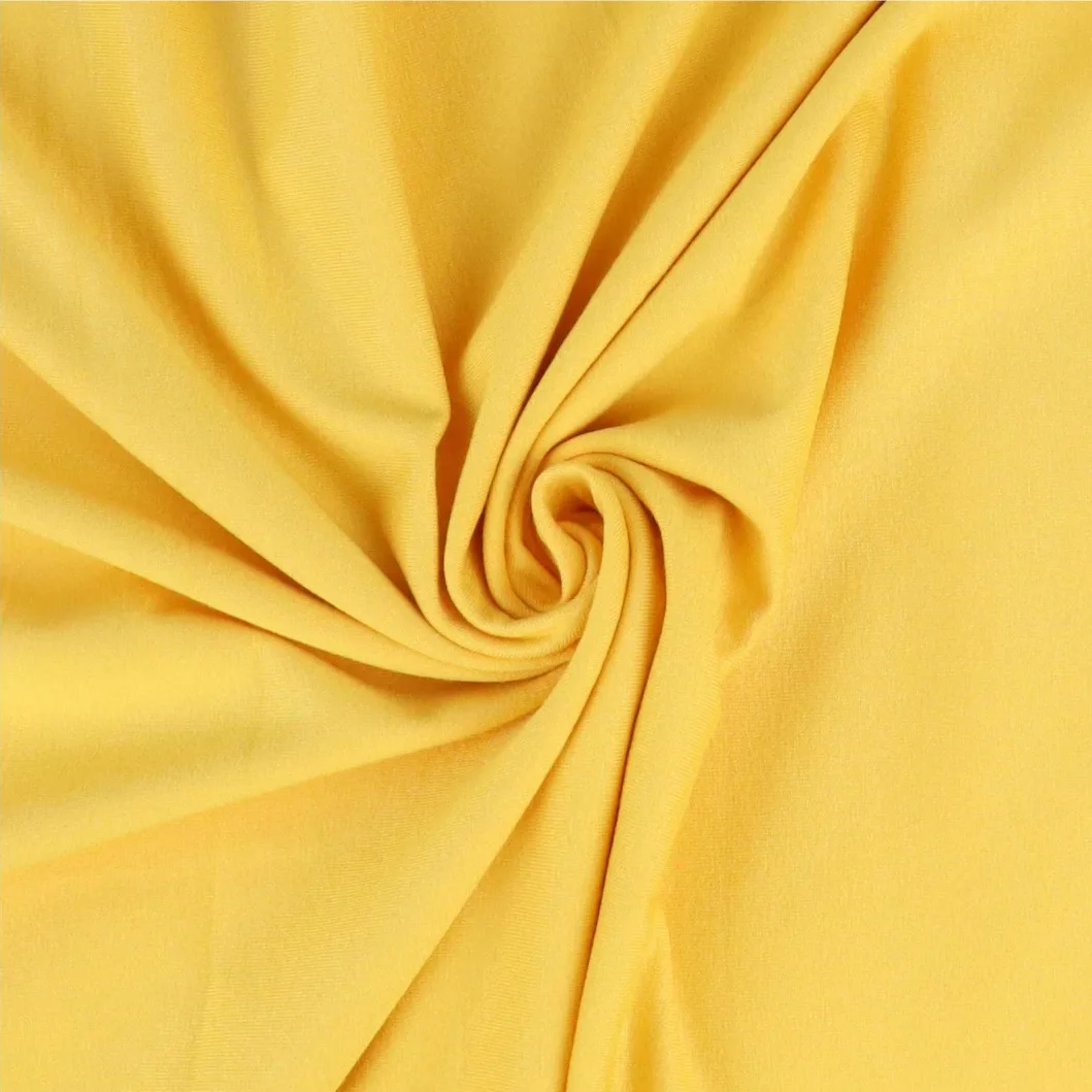 Viskosejersey in Senf, Meterware im Detail
