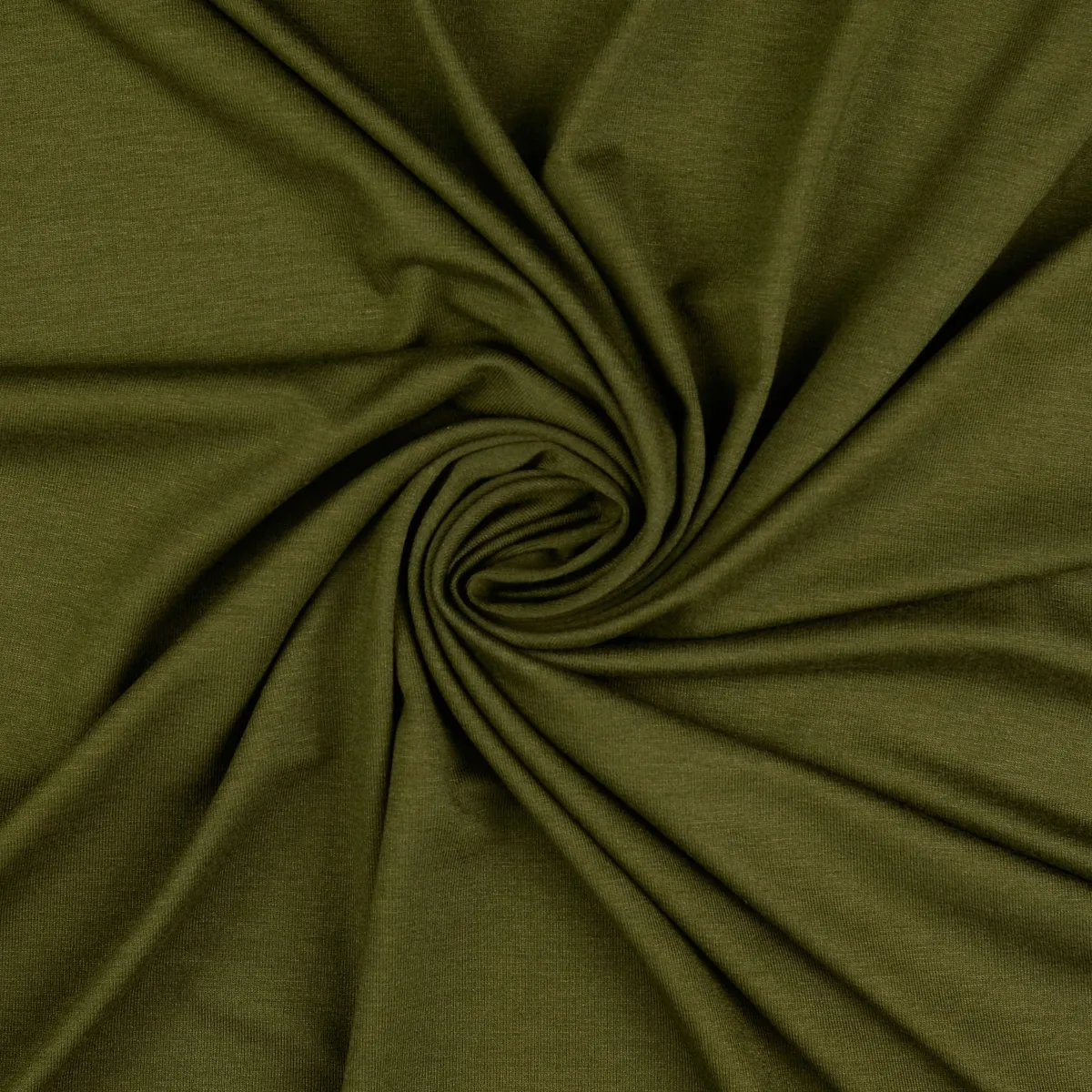 Viskosejersey in Olivgrün, Meterware im Detail