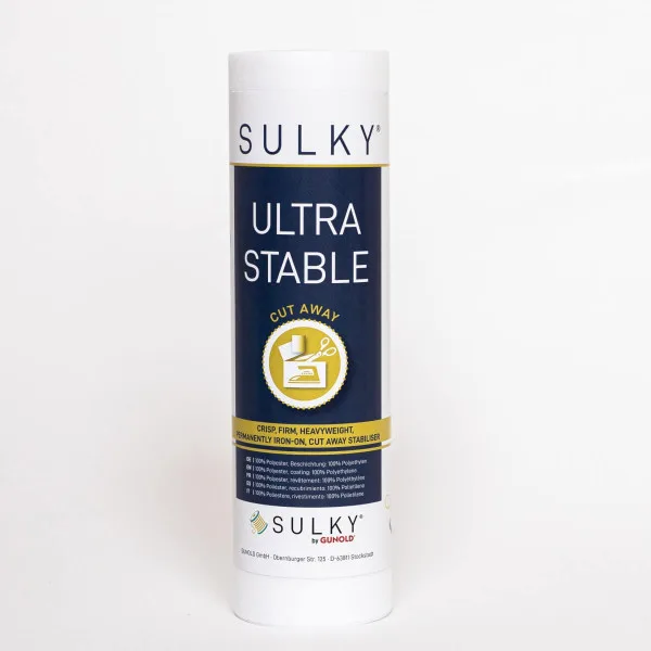 Sulky Ultra Stable aufbügelbares Schneidevlies 25 cm × 5 m in Weiß