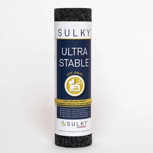 Sulky Ultra Stable aufbügelbares Schneidevlies 25 cm × 5 m in Schwarz