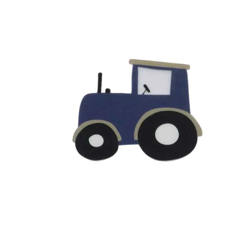 Bügelbild Traktor Blau groß, Motiv in der Ansicht