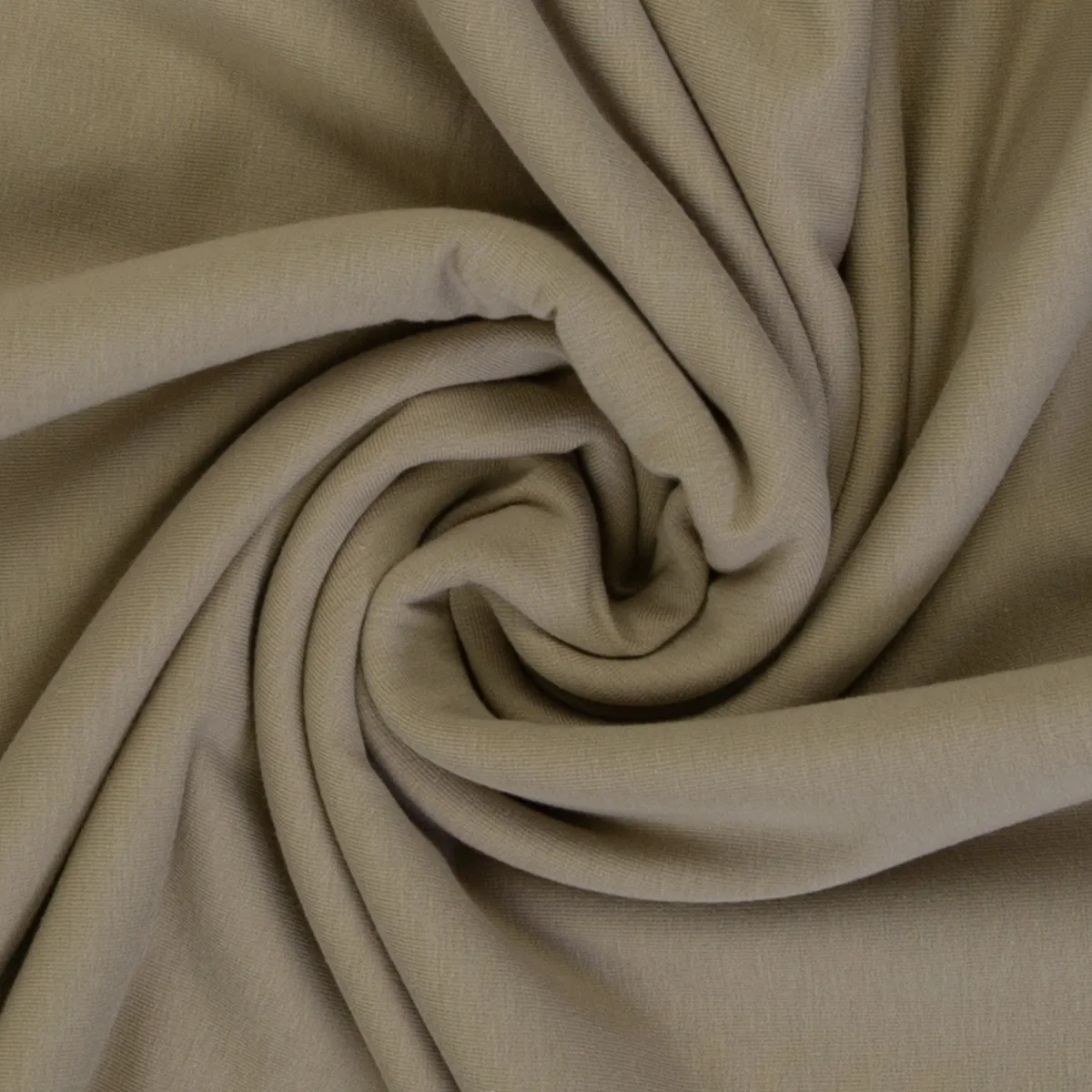 Baumwolljersey in Camel, Meterware im Detail